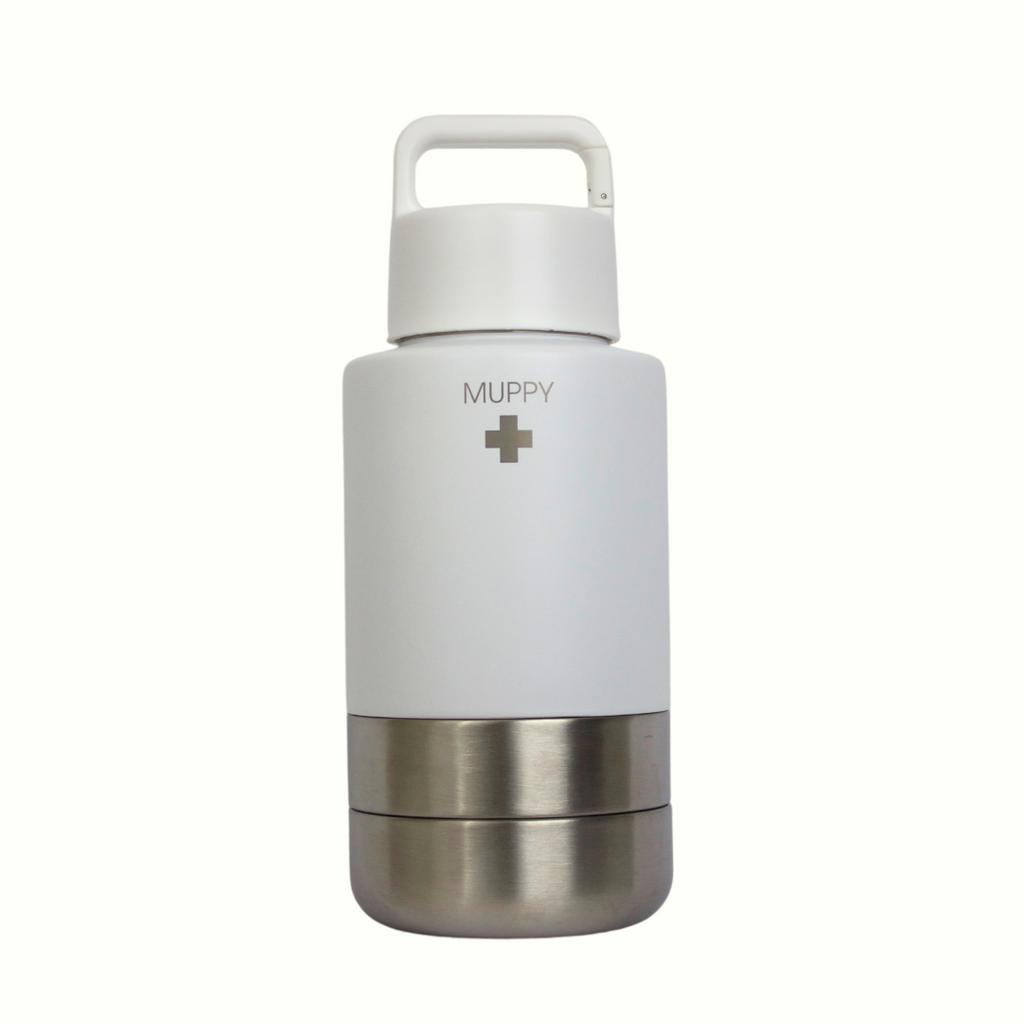 White 3-in-1 Portable Food and Water Bottle