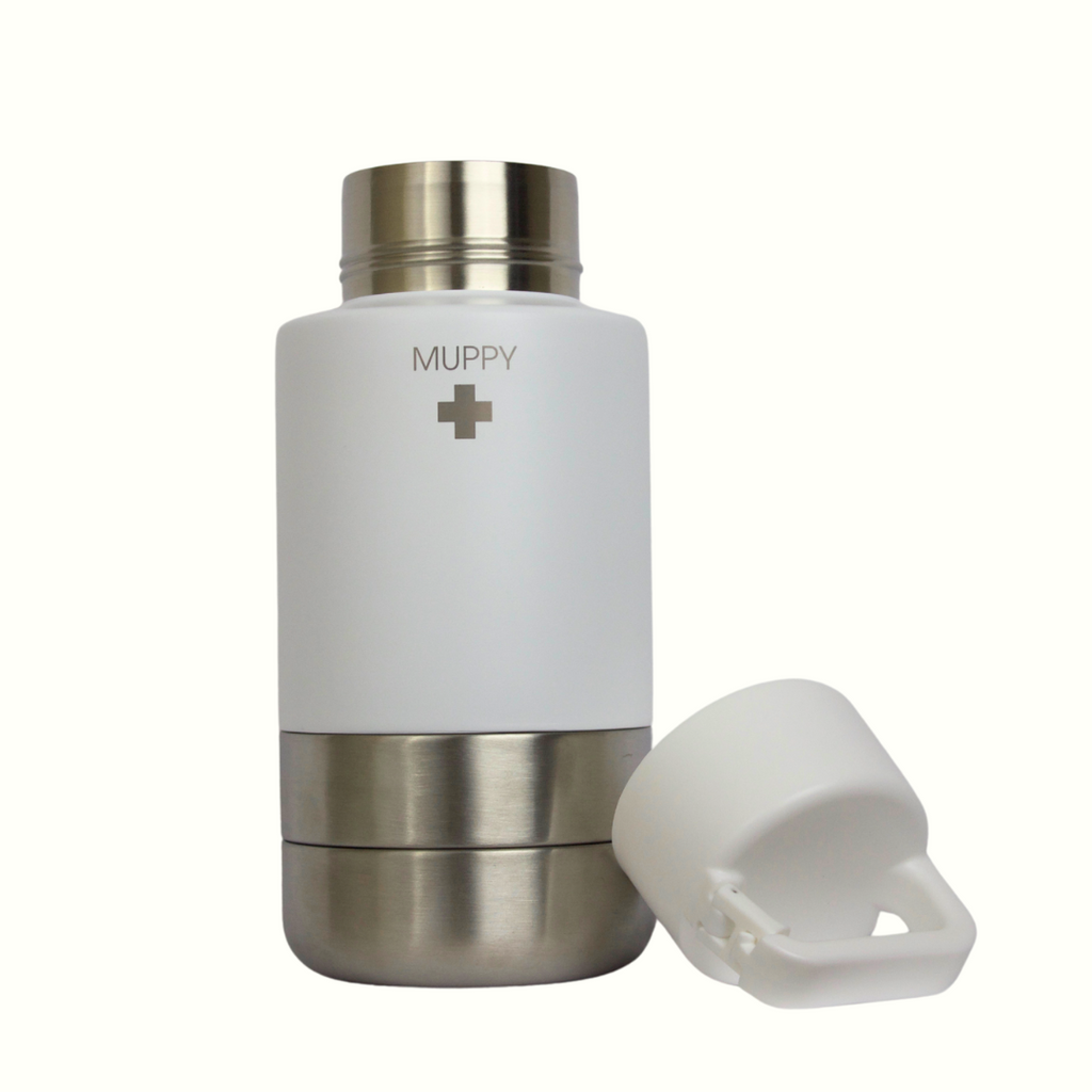 White 3-in-1 Portable Food and Water Bottle