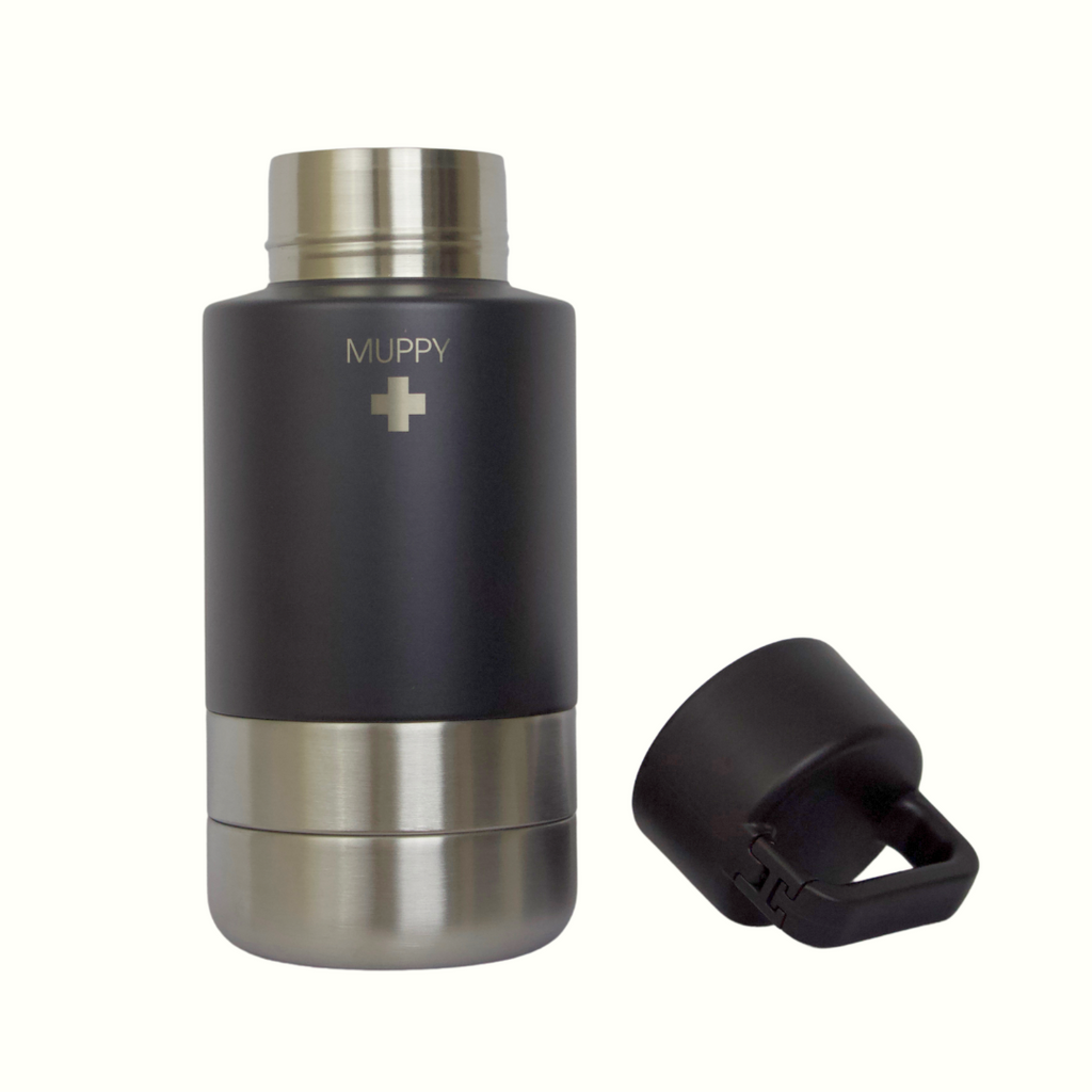 Black 3-in-1 Portable Food and Water Bottle