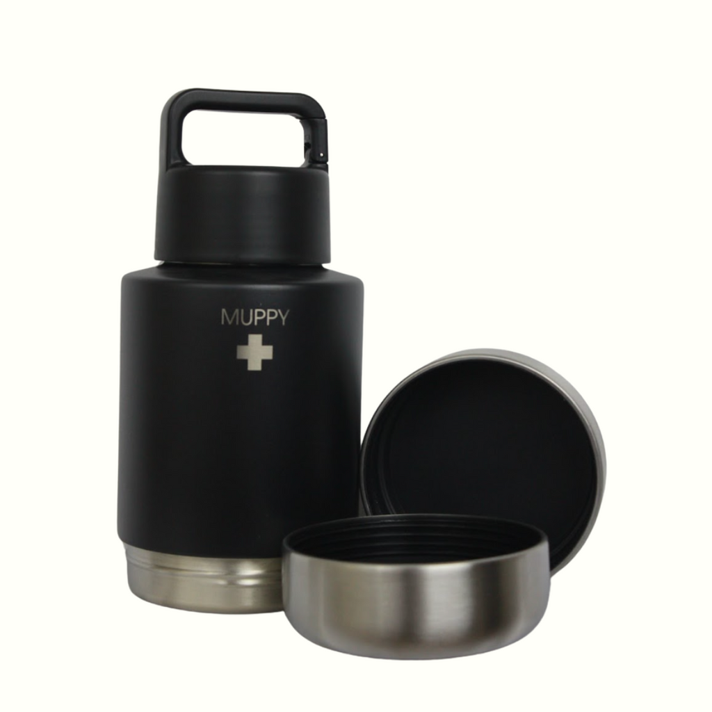 Black 3-in-1 Portable Food and Water Bottle